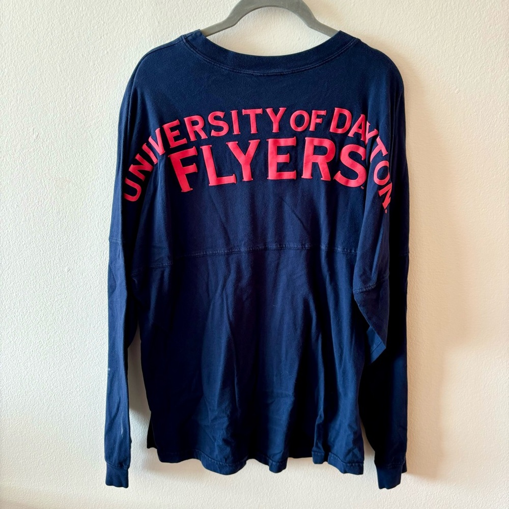 UD University of Dayton Flyers Spirit Jersey Navy Blue Long Sleeve Tee L